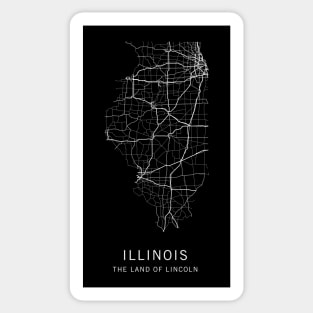 Illinois State Road Map Sticker